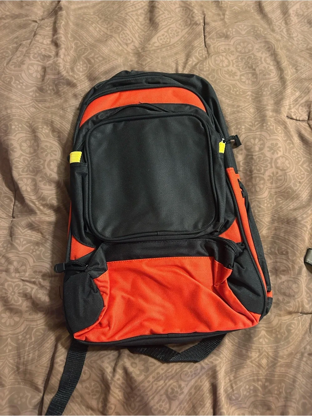 Men's Black & Orange Backpack - Versatile Daily Pack